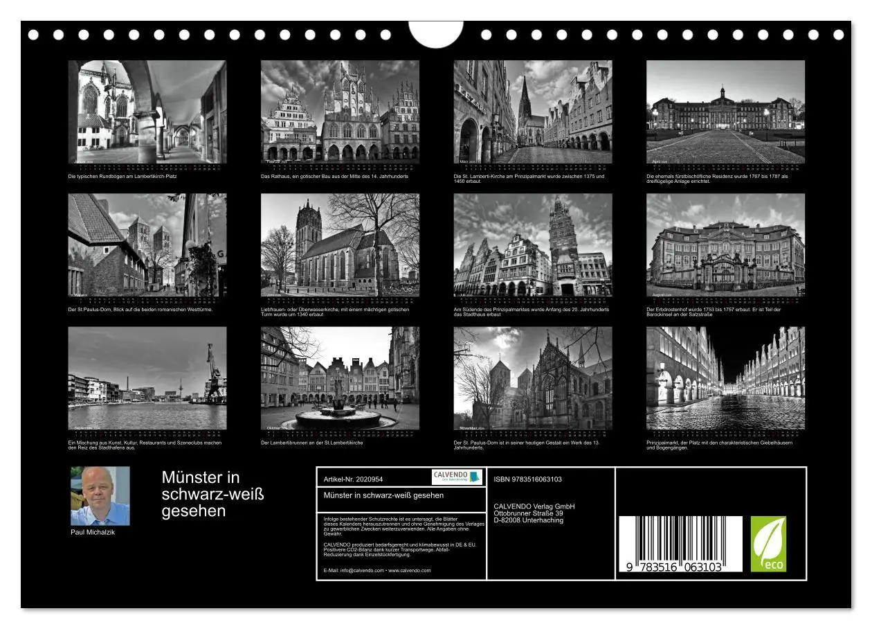 Bild: 9783516063103 | Münster in schwarz-weiß gesehen (Wandkalender 2026 DIN A4 quer),...