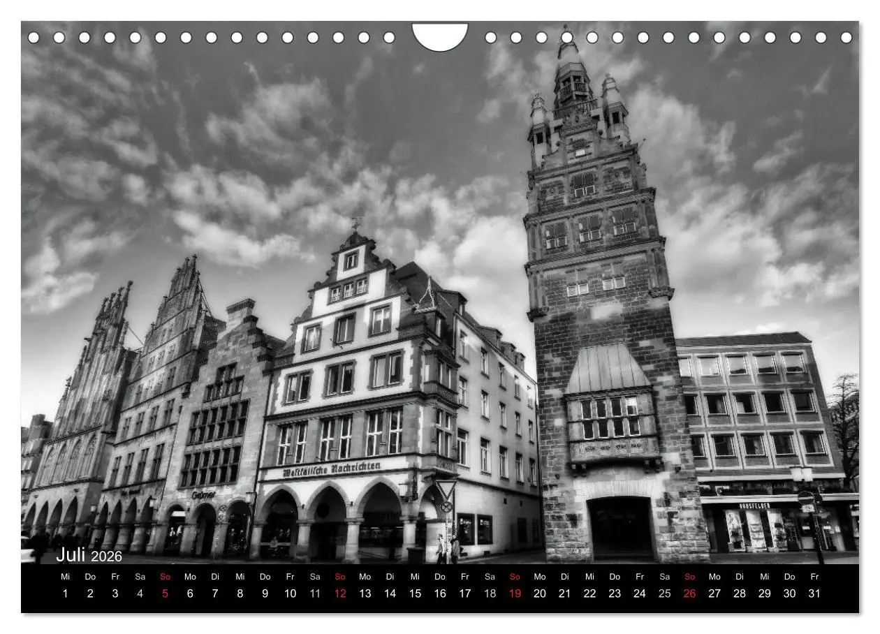 Bild: 9783516063103 | Münster in schwarz-weiß gesehen (Wandkalender 2026 DIN A4 quer),...