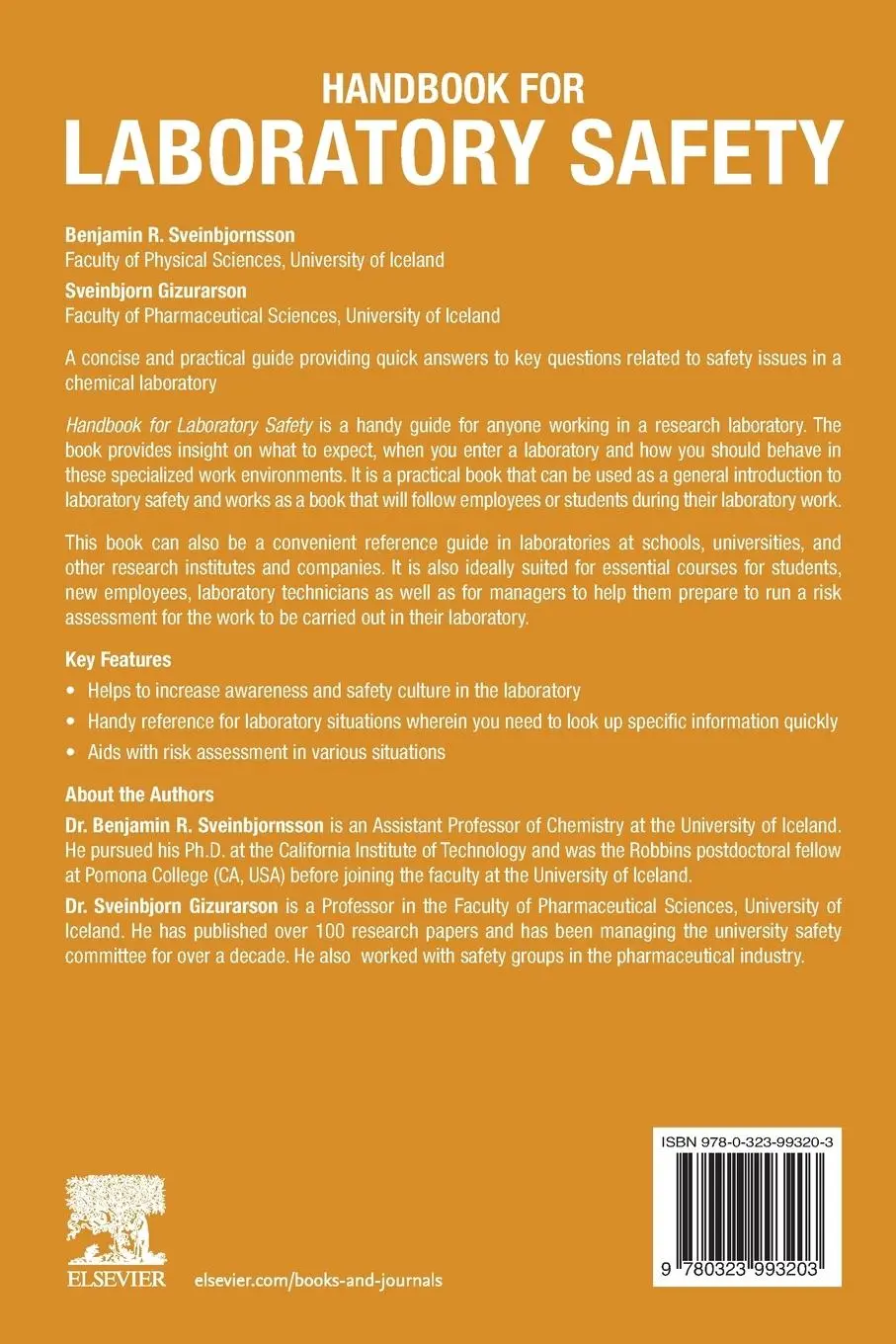Rückseite: 9780323993203 | Handbook for Laboratory Safety | Benjamin R. Sveinbjornsson (u. a.)
