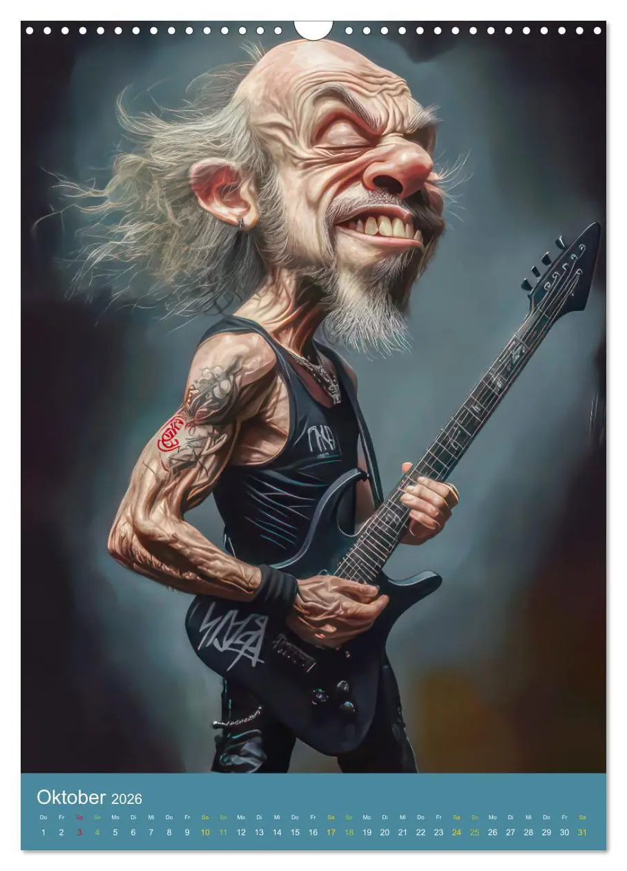 Bild: 9783457273203 | Rockbands und Punkbands - Witzige Karikaturen (Wandkalender 2026...