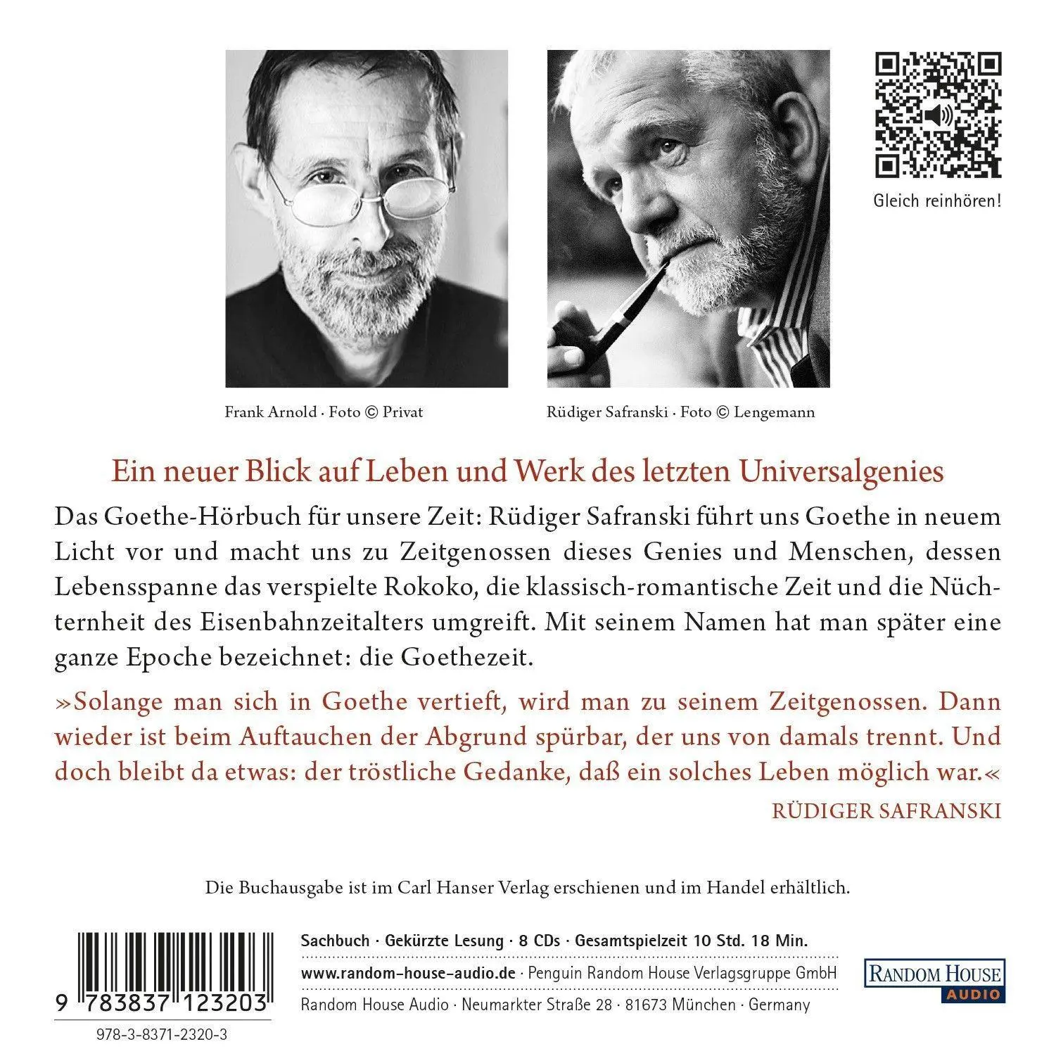 Bild: 9783837123203 | Goethe. Kunstwerk des Lebens | Rüdiger Safranski | Audio-CD | Deutsch
