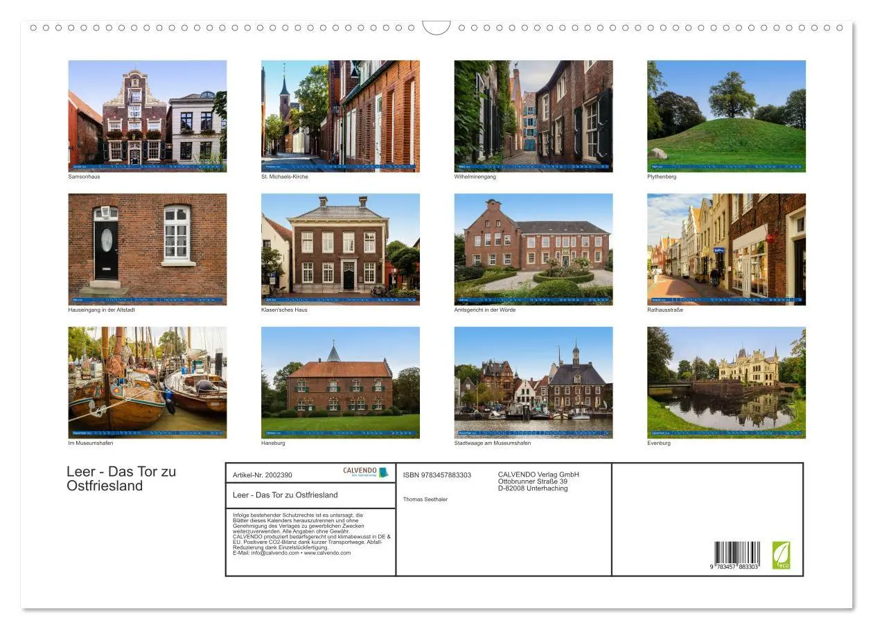 Bild: 9783457883303 | Leer - Das Tor zu Ostfriesland (Wandkalender 2026 DIN A2 quer),...