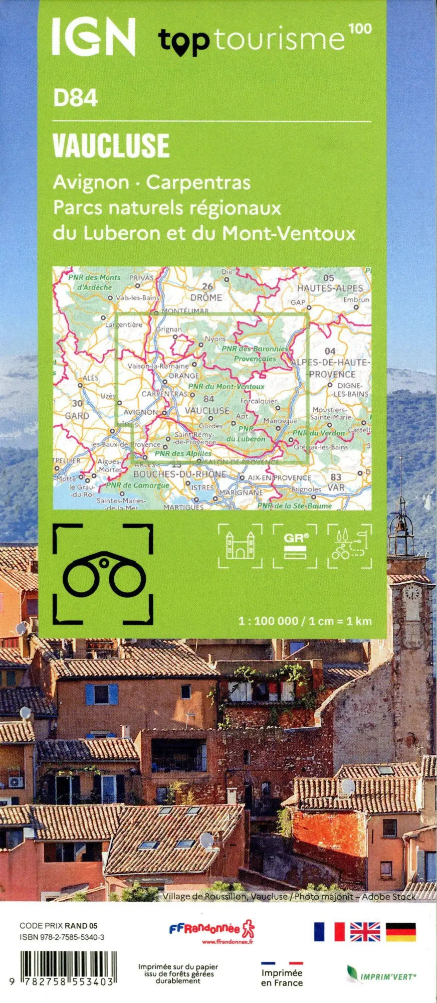 Bild: 9782758553403 | 84 Vaucluse | 1:100000 | (Land-)Karte | IGN Top 100 départemental
