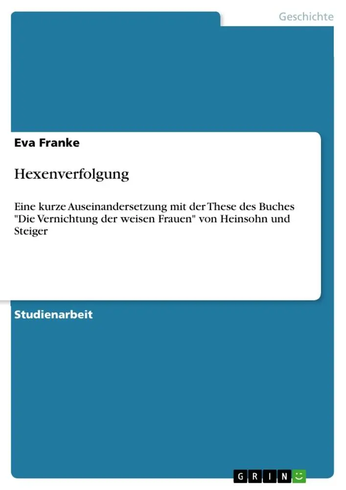 Cover: 9783346133403 | Hexenverfolgung | Eva Franke | Taschenbuch | 20 S. | Deutsch | 2020