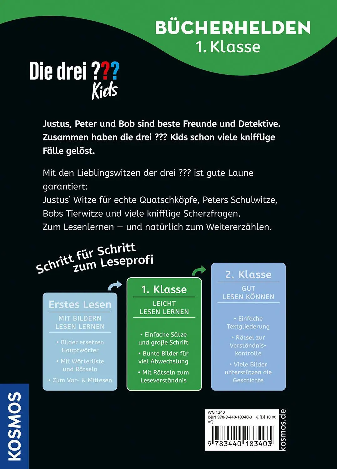 Bild: 9783440183403 | Die drei ??? Kids, Bücherhelden 1. Klasse, Witze zum Lesenlernen