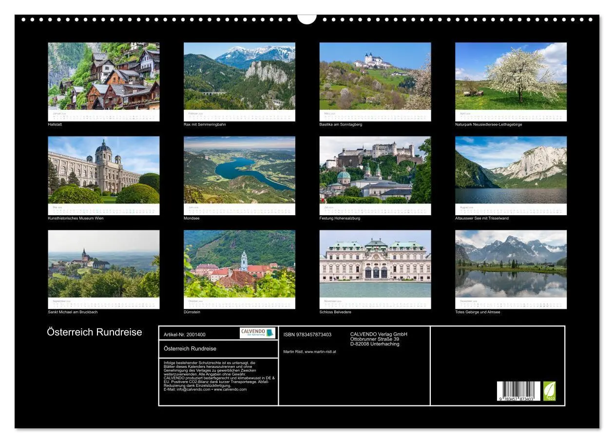 Bild: 9783457873403 | Österreich Rundreise (Wandkalender 2026 DIN A2 quer), CALVENDO...