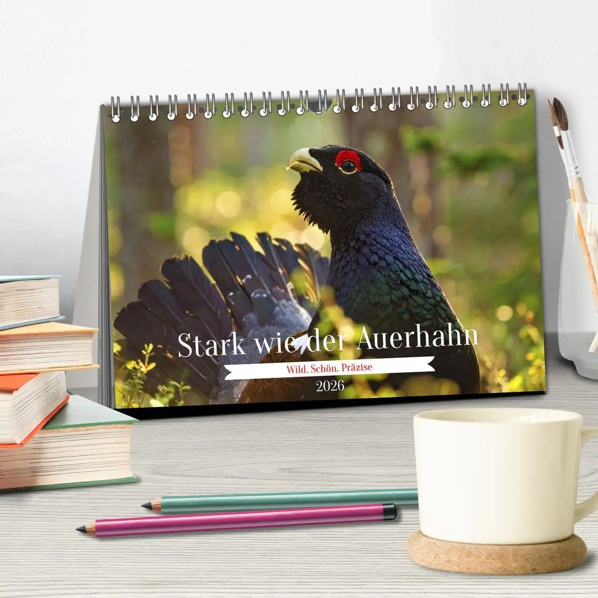 Bild: 9783516653403 | Stark wie der Auerhahn (Tischkalender 2026 DIN A5 quer), CALVENDO...
