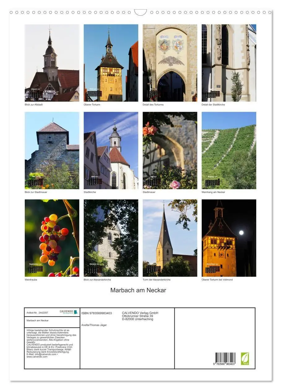 Bild: 9783569983403 | Marbach am Neckar (Wandkalender 2027 DIN A2 hoch), CALVENDO...