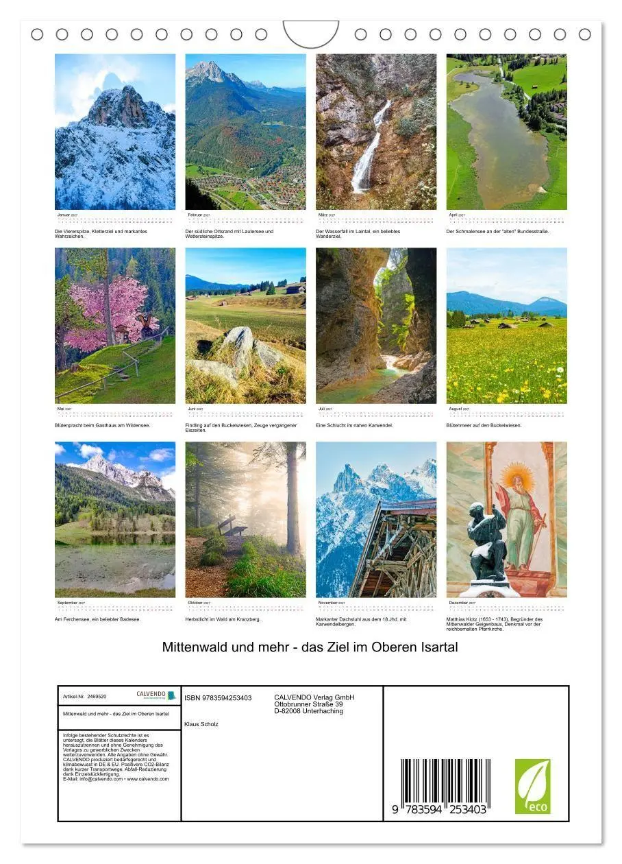 Bild: 9783594253403 | Mittenwald und mehr - das Ziel im Oberen Isartal (Wandkalender 2027...