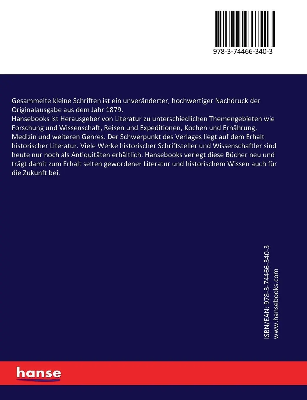 Rückseite: 9783744663403 | Gesammelte kleine Schriften | Johann Caspar Bluntschli | Taschenbuch