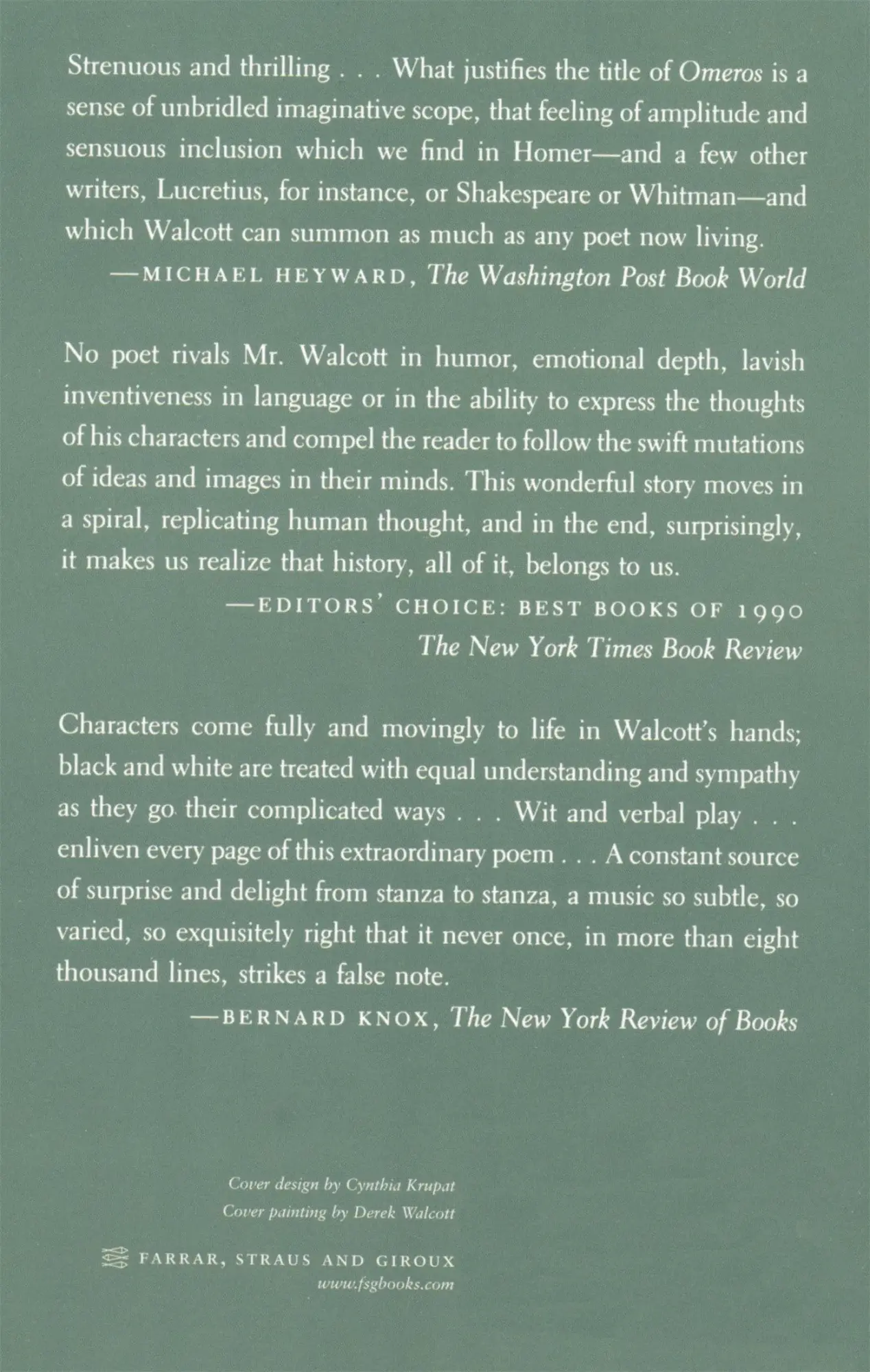 Rückseite: 9780374523503 | Omeros | Derek Walcott | Taschenbuch | Kartoniert / Broschiert | 1992