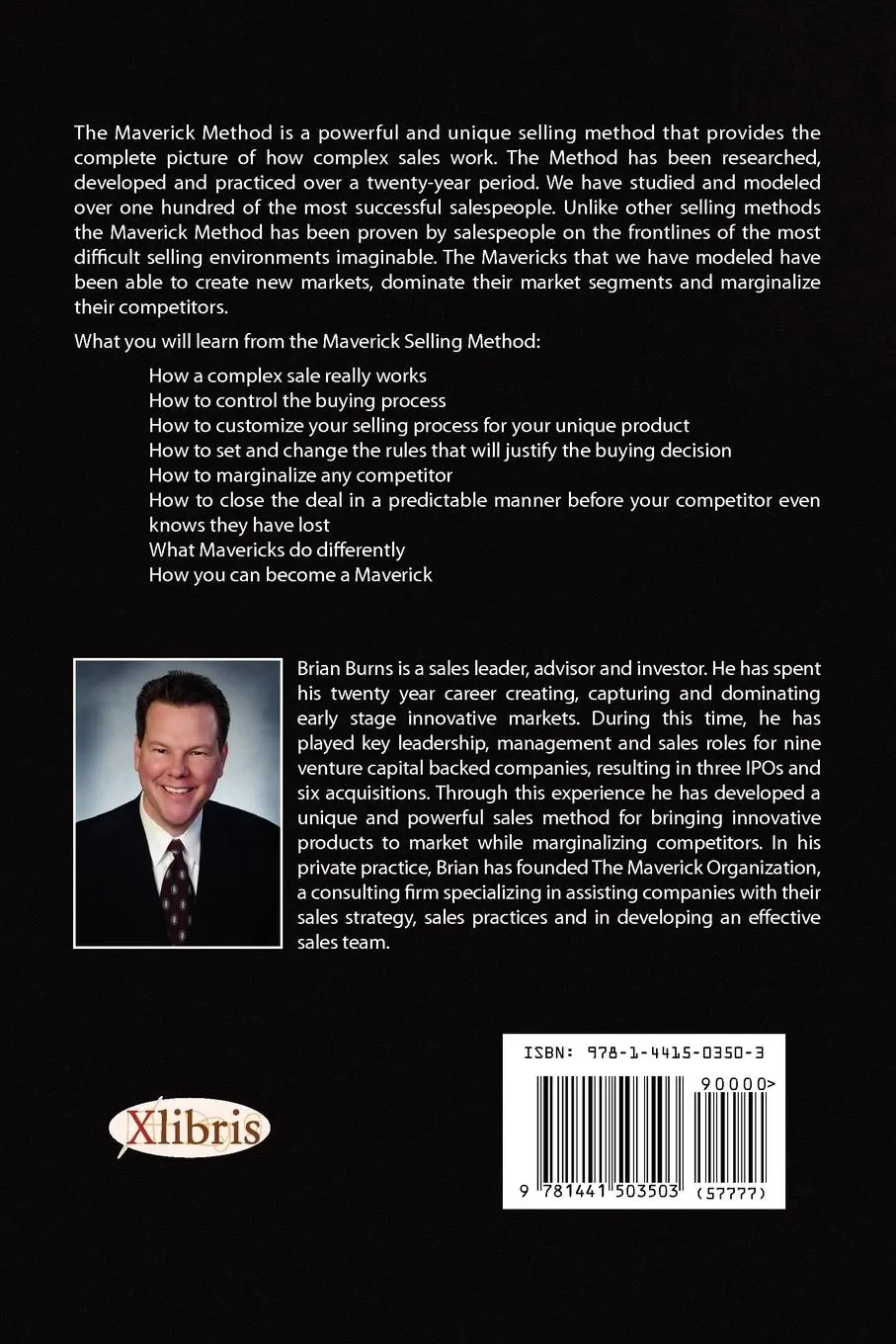 Rückseite: 9781441503503 | The Maverick Selling Method | Simplifying the Complex Sale | Burns
