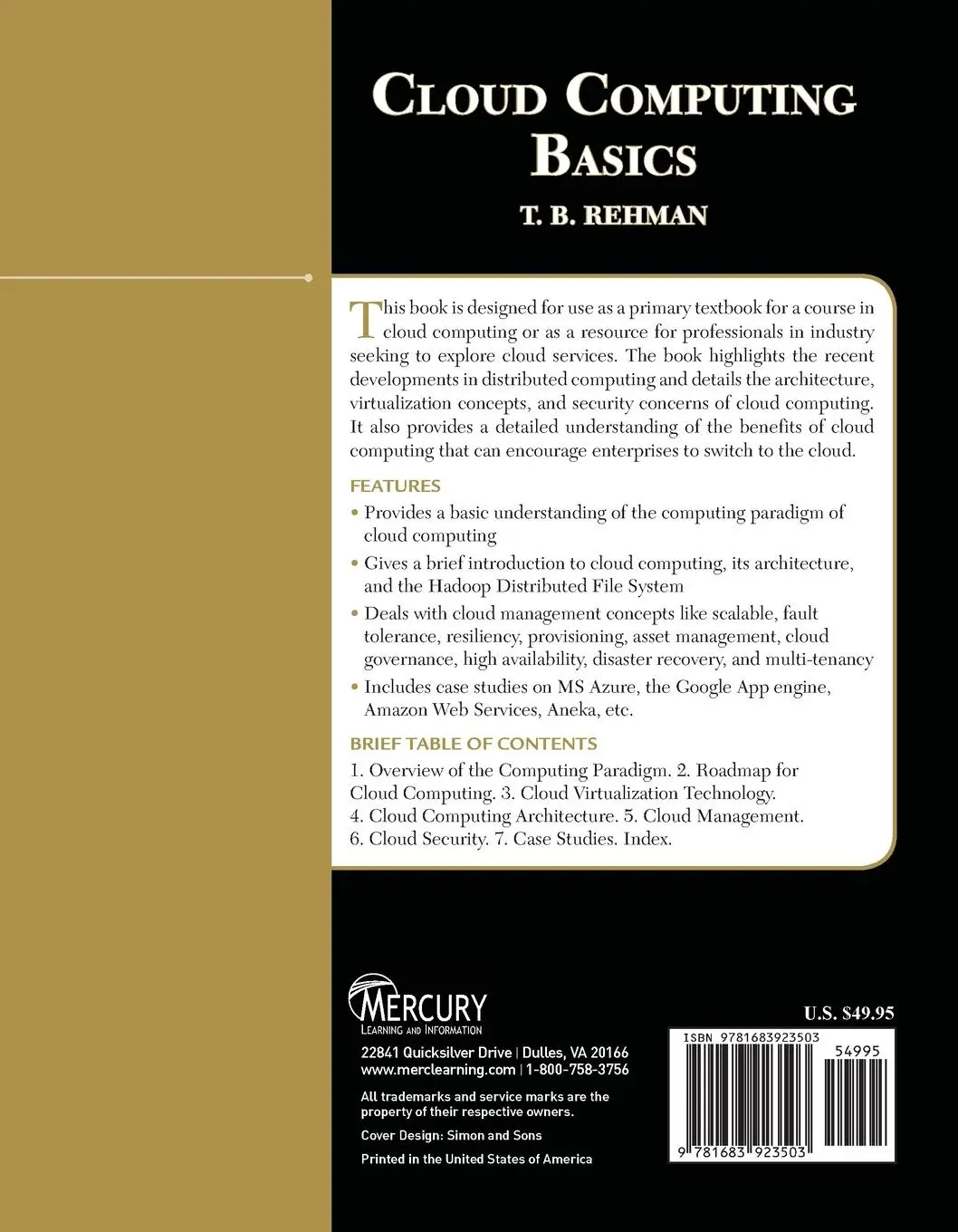 Rückseite: 9781683923503 | Cloud Computing Basics | T. B. Rehman | Taschenbuch | Englisch | 2018