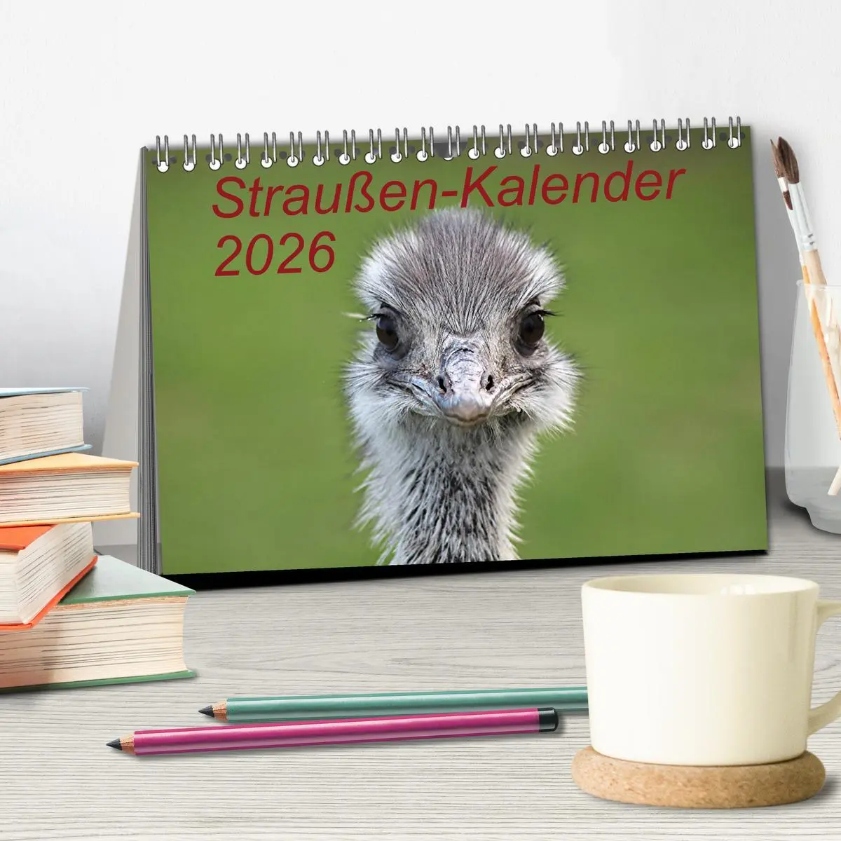Bild: 9783516193503 | Straußen-Kalender 2026 (Tischkalender 2026 DIN A5 quer), CALVENDO...