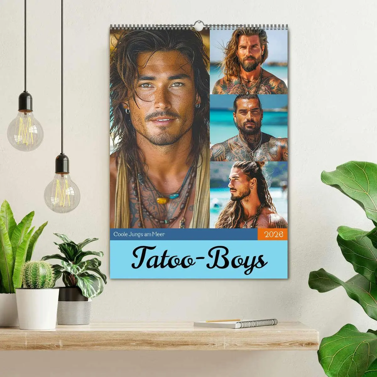 Bild: 9783516263503 | Tattoo-Boys. Coole Jungs am Meer (Wandkalender 2026 DIN A2 hoch),...
