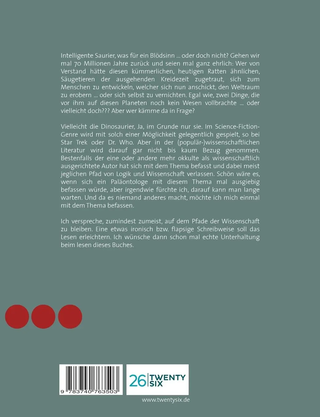Rückseite: 9783740763503 | 'Sauro sapiens' - der intelligente Saurier | Steffan Bruns | Buch