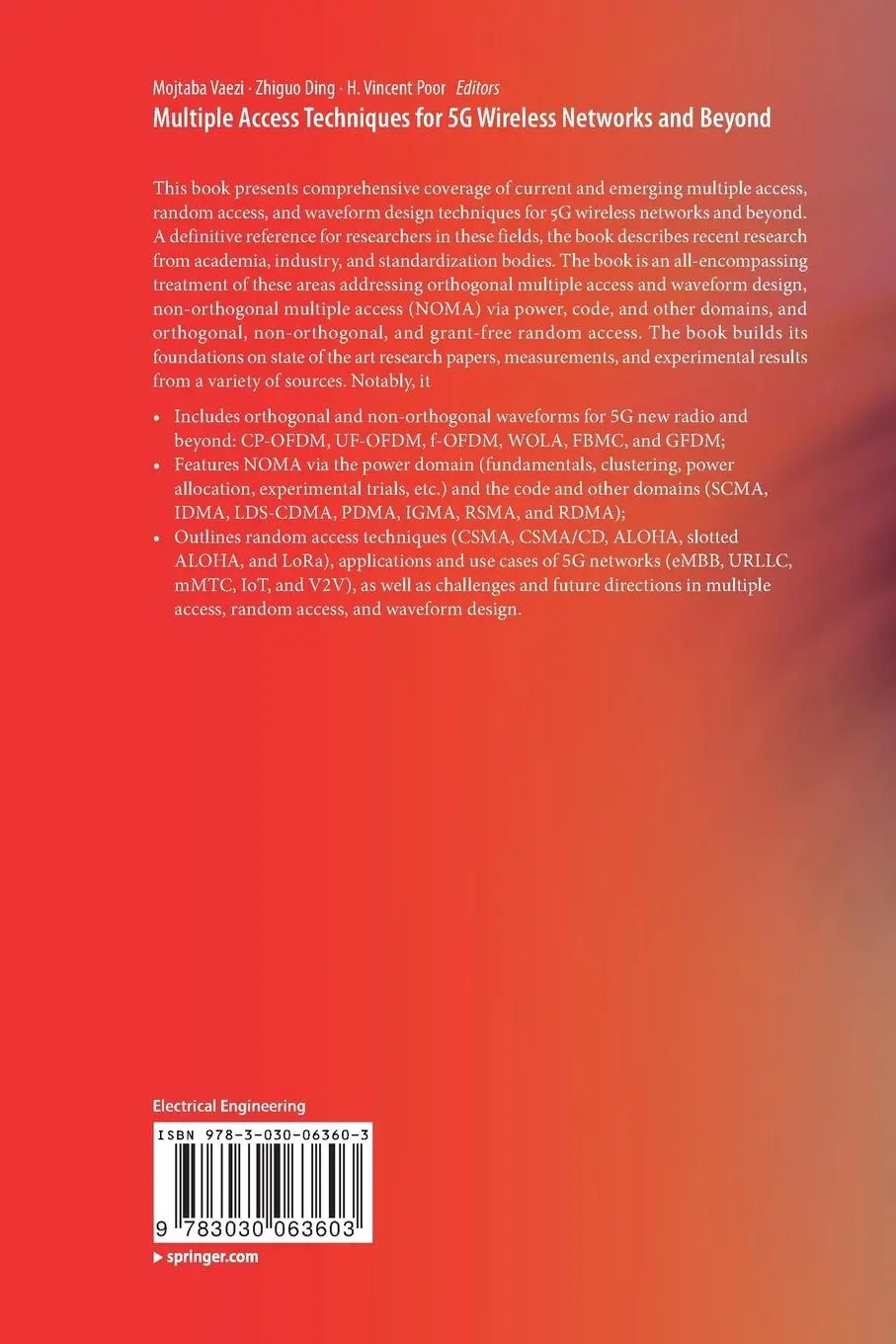 Rückseite: 9783030063603 | Multiple Access Techniques for 5G Wireless Networks and Beyond | Buch