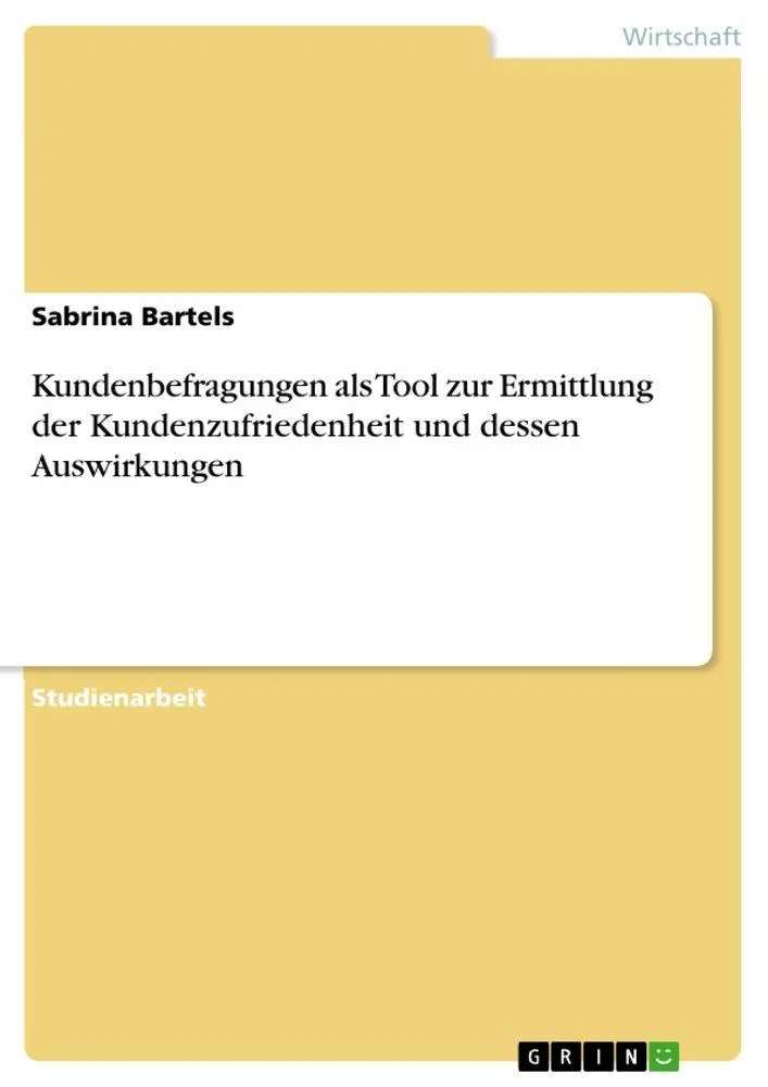Cover: 9783346663603 | Kundenbefragungen als Tool zur Ermittlung der Kundenzufriedenheit...