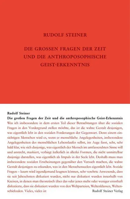 Cover: 9783727433603 | Die großen Fragen der Zeit und die anthroposophische Geist-Erkenntnis