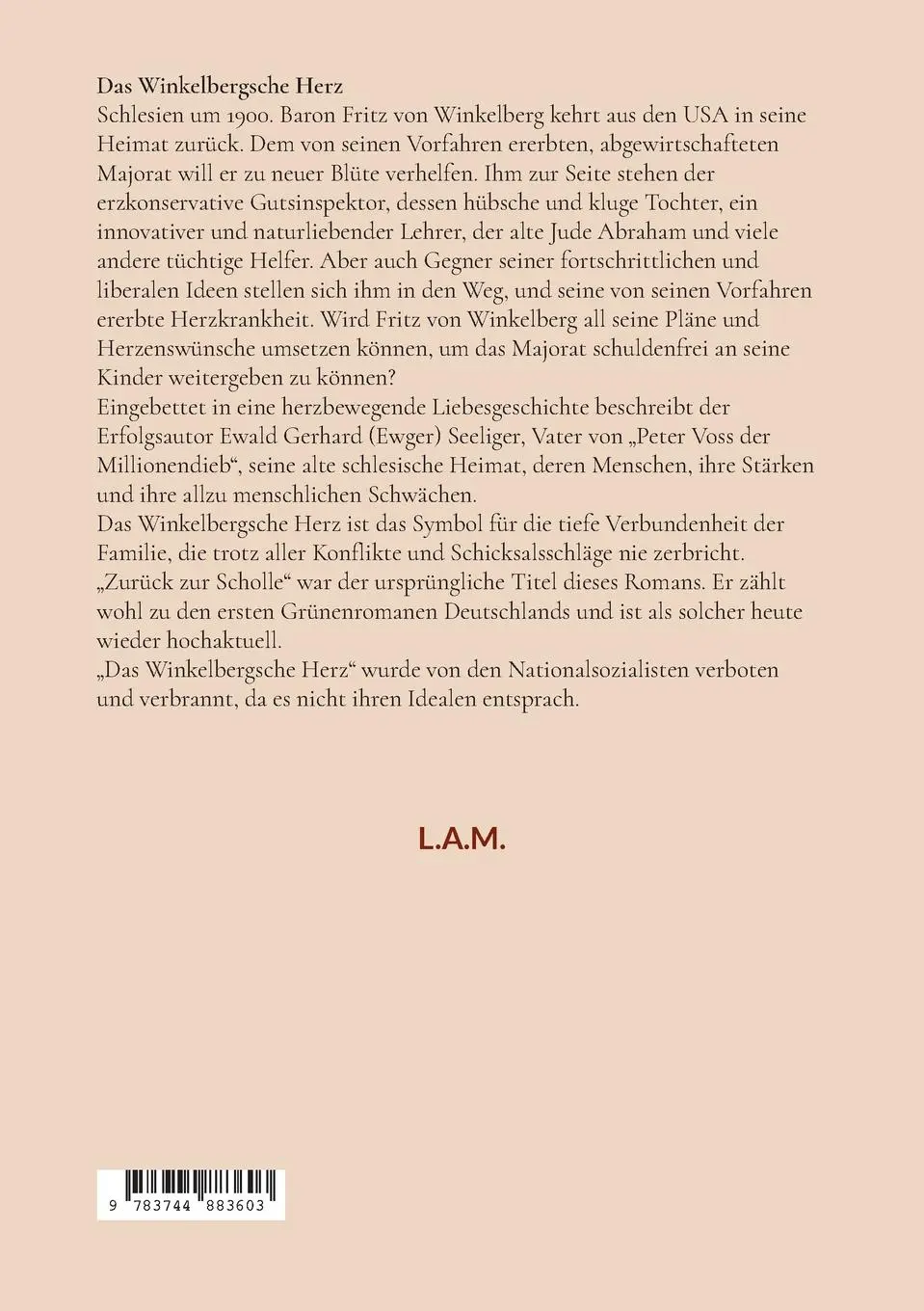 Rückseite: 9783744883603 | Das Winkelbergsche Herz | Zurück zur Scholle | Ewald Gerhard Seeliger