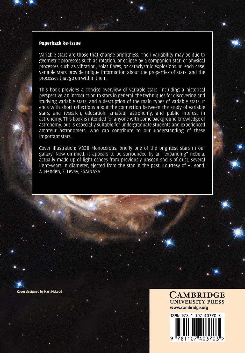 Rückseite: 9781107403703 | Understanding Variable Stars | John R. Percy | Taschenbuch | Englisch