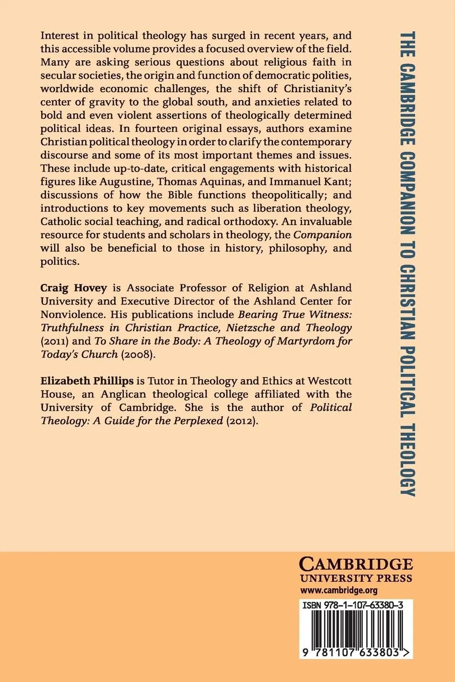 Rückseite: 9781107633803 | The Cambridge Companion to Christian Political Theology | Taschenbuch