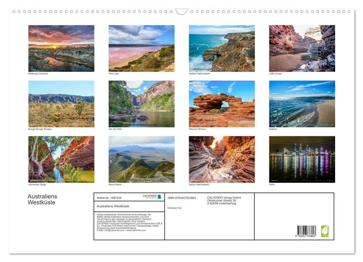 Bild: 9783457833803 | Australiens Westküste (Wandkalender 2026 DIN A2 quer), CALVENDO...