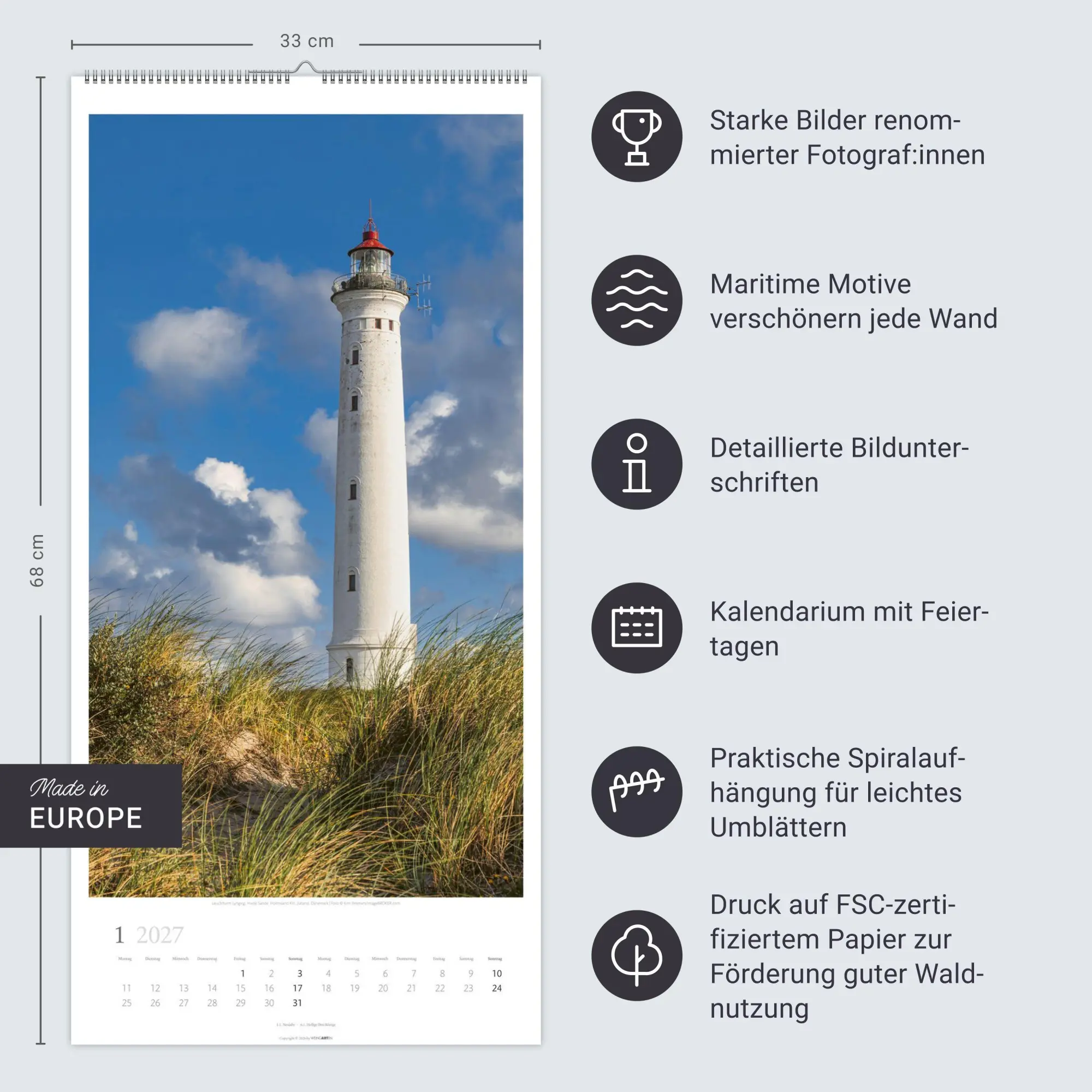 Bild: 9783839903803 | Leuchttürme Kalender 2027 | Kalender | Spiralbindung | 14 S. | Deutsch