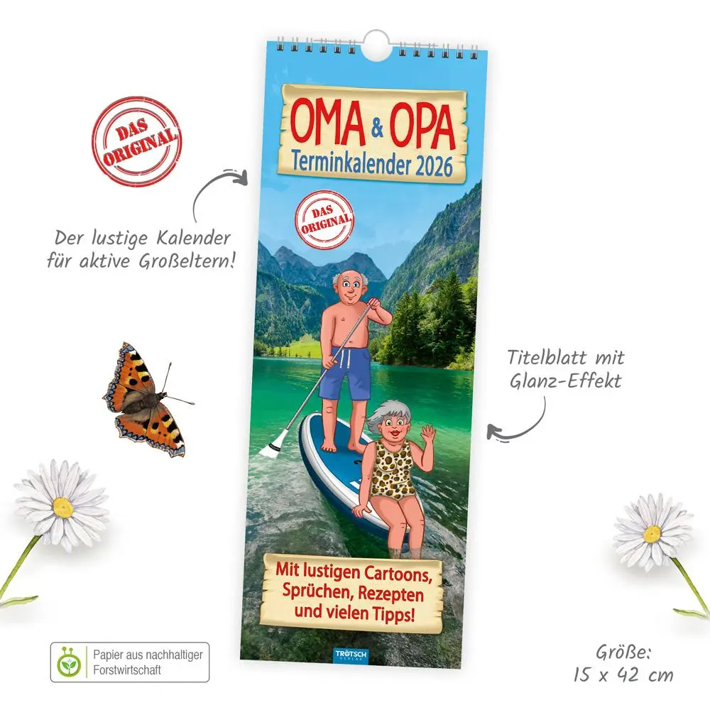 Bild: 9783988023803 | Trötsch Maxi-Streifenkalender Oma und Opa Terminkalender 2026 | KG