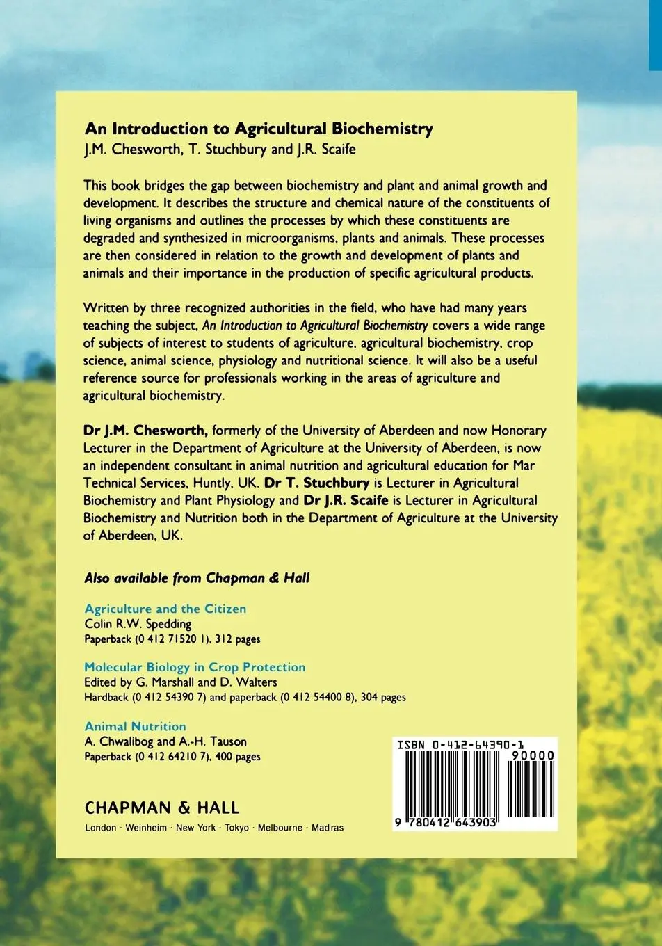 Rückseite: 9780412643903 | An Introduction to Agricultural Biochemistry | J. M. Chesworth (u. a.)