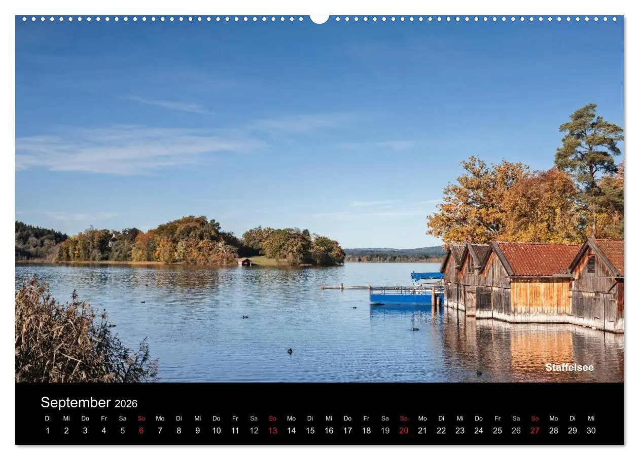 Bild: 9783516223903 | Oberbayerische Seen (Wandkalender 2026 DIN A2 quer), CALVENDO...