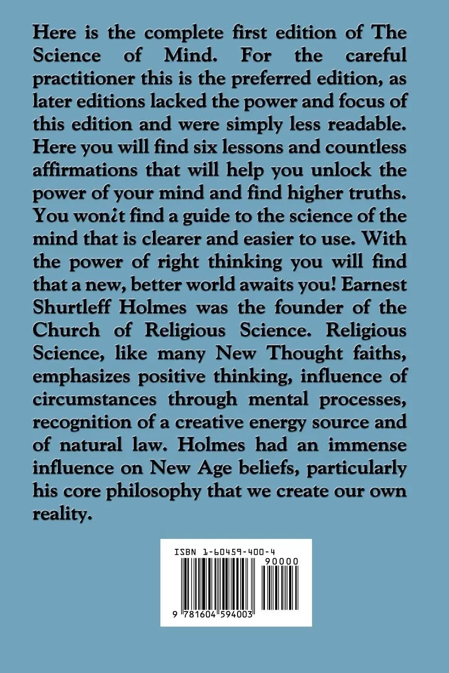 Rückseite: 9781604594003 | The Science of Mind | Ernest Holmes | Taschenbuch | Englisch | 2008