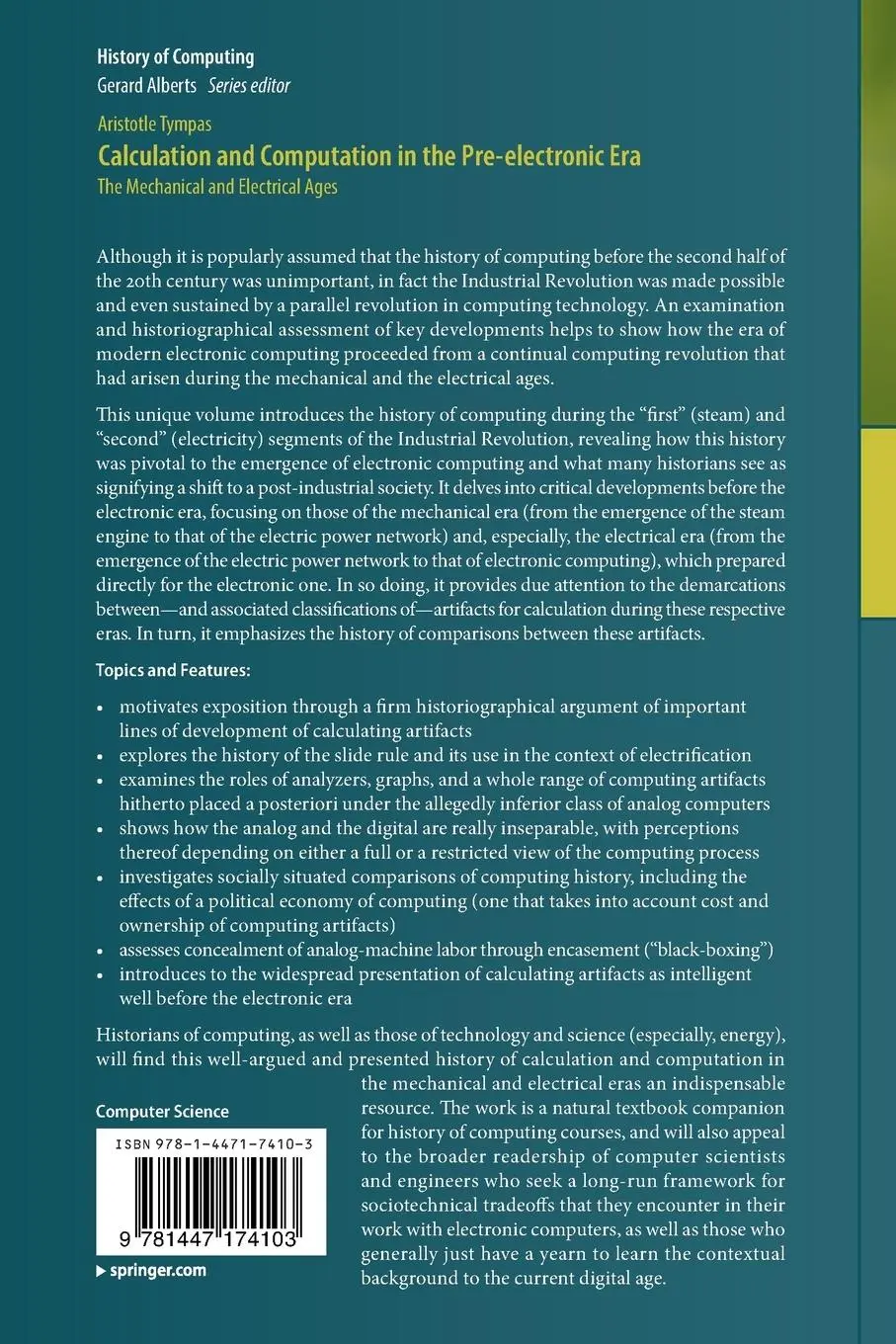 Rückseite: 9781447174103 | Calculation and Computation in the Pre-electronic Era | Tympas | Buch