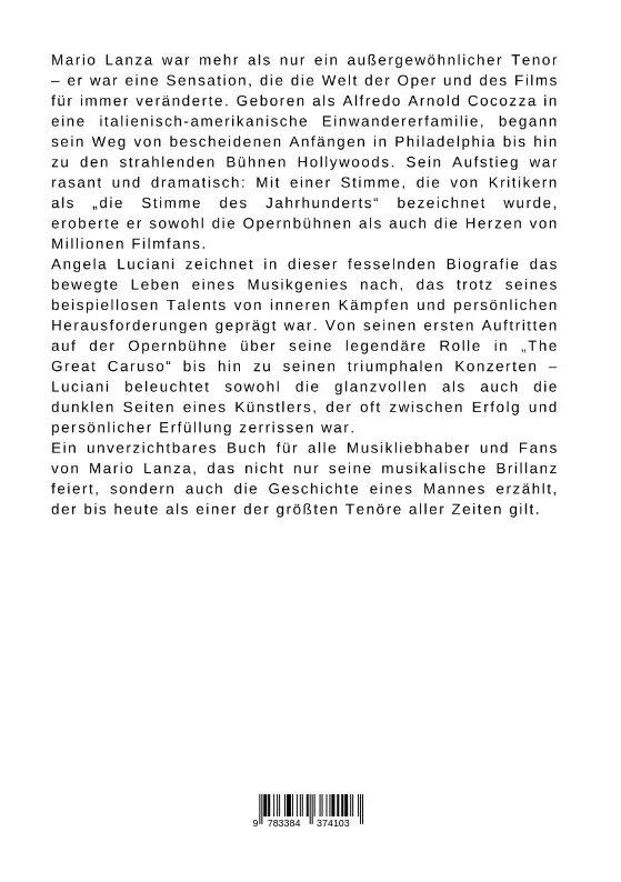 Bild: 9783384374103 | Mario Lanza: Die Stimme des Jahrhunderts | Angela Luciani | Buch
