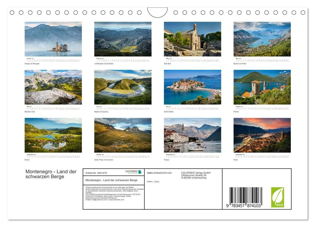 Bild: 9783457874103 | Montenegro - Land der schwarzen Berge (Wandkalender 2026 DIN A4...