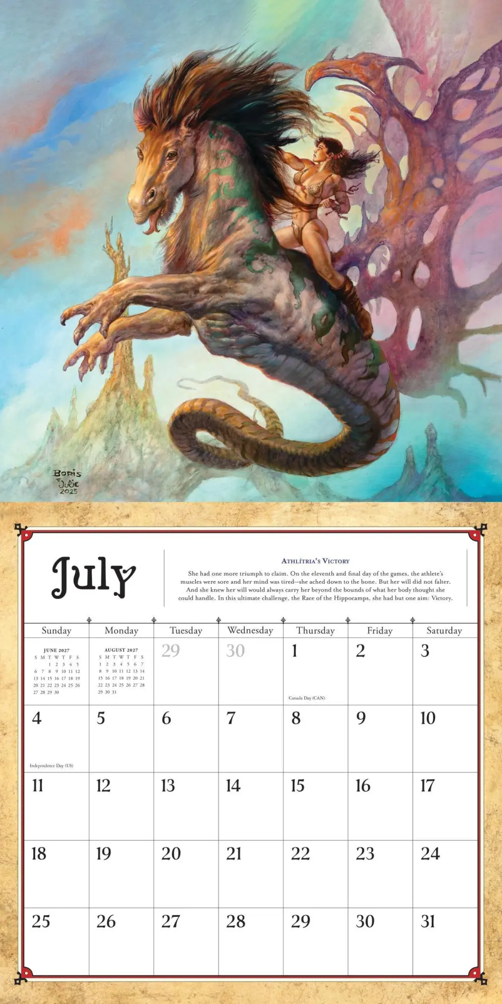 Bild: 9781523534203 | Boris Vallejo and Julie Bell's Fantasy Wall Calendar 2027 | Kalender