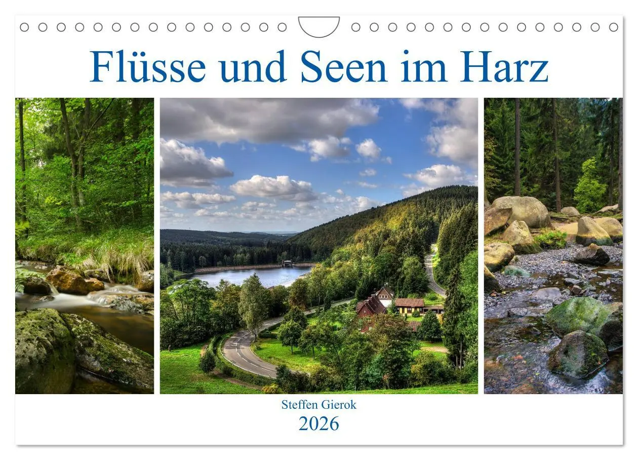 Cover: 9783457864203 | Flüsse und Seen im Harz (Wandkalender 2026 DIN A4 quer), CALVENDO...