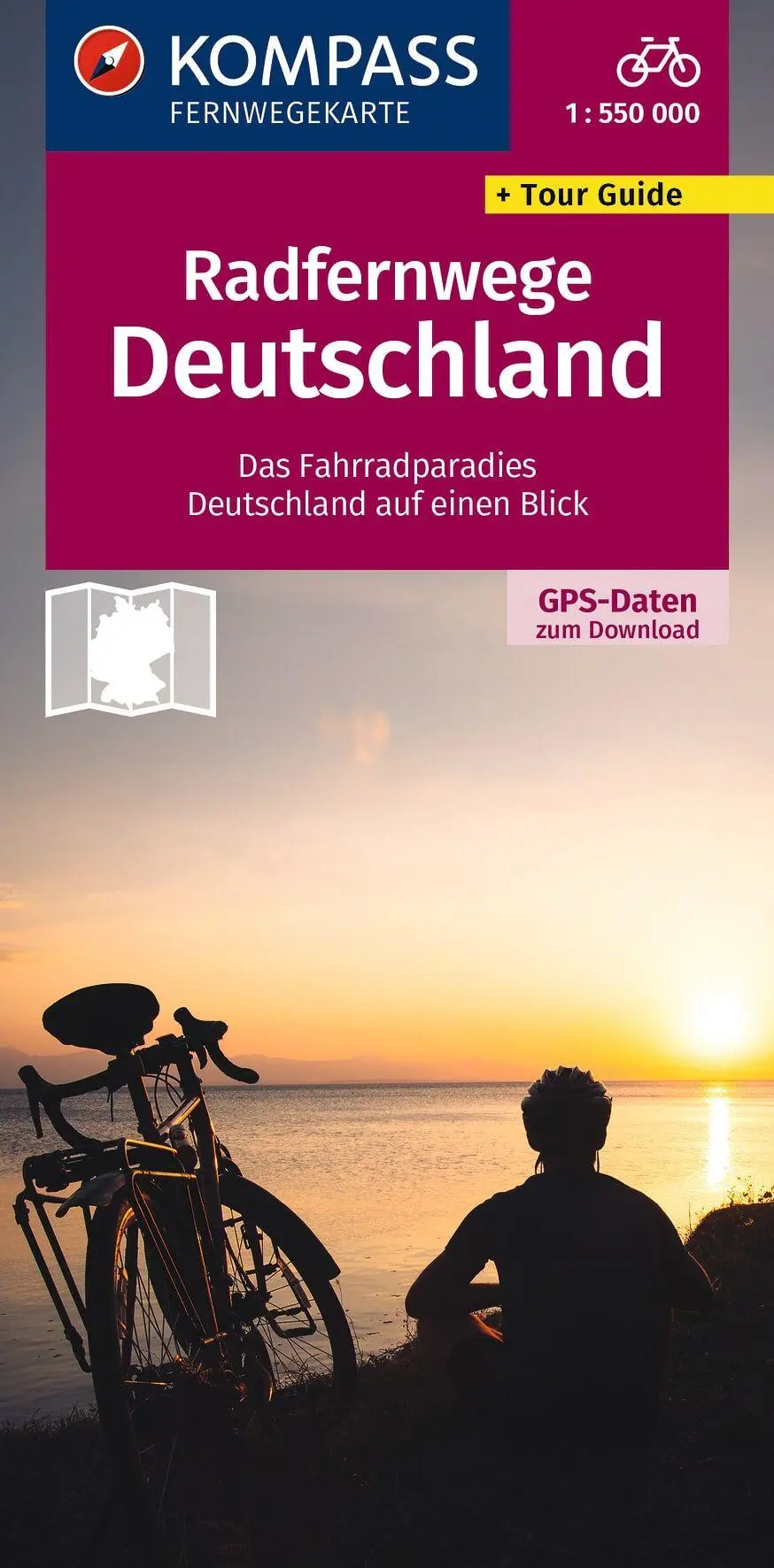 Cover: 9783991544203 | KOMPASS Radfernwegekarte Radfernwege Deutschland 1:550.000 | 2 Bde/Tle