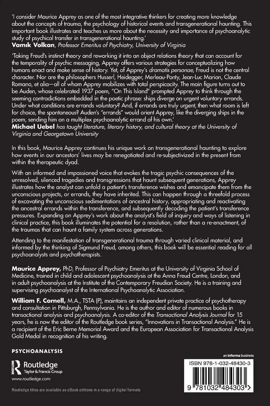 Rückseite: 9781032484303 | Transgenerational Haunting in Psychoanalysis | Toxic Errands | Apprey