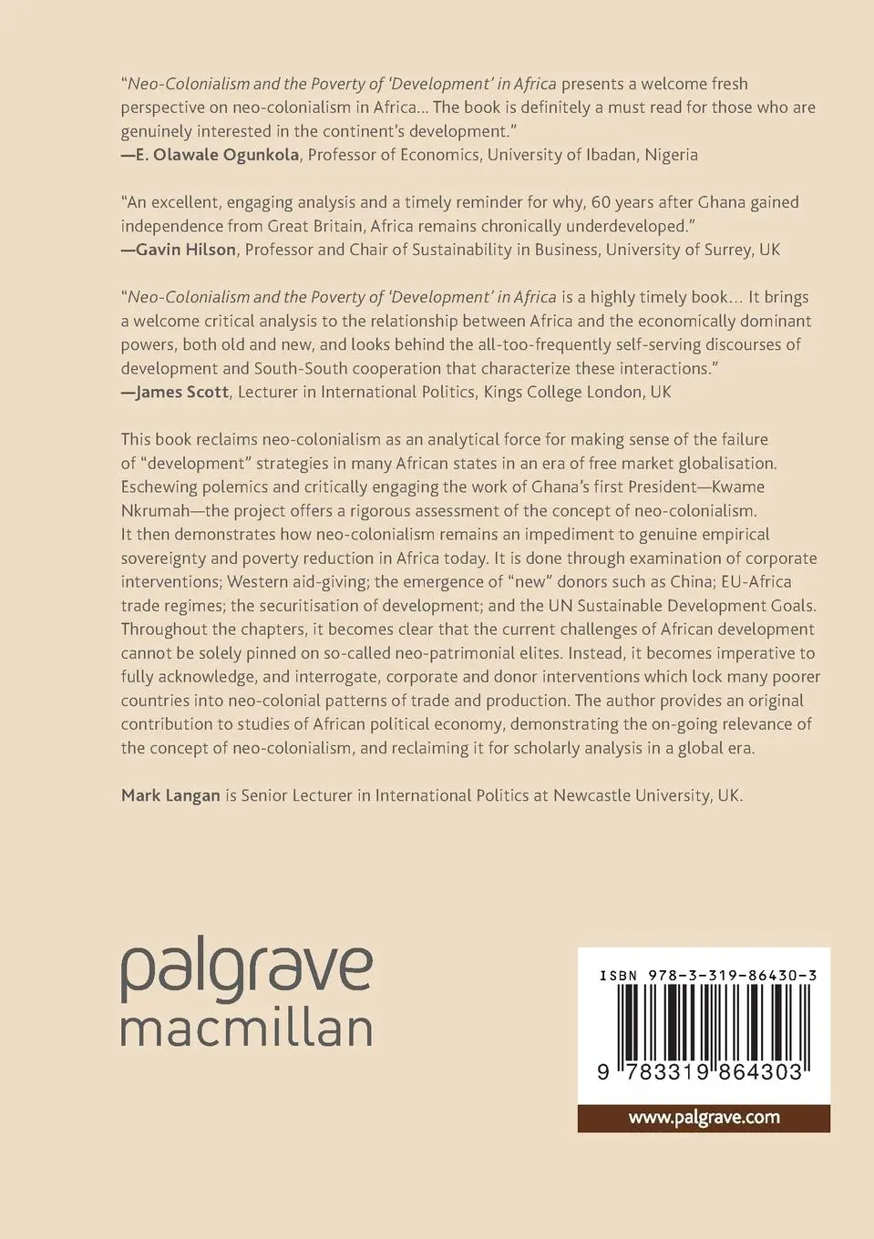 Rückseite: 9783319864303 | Neo-Colonialism and the Poverty of 'Development' in Africa | Langan