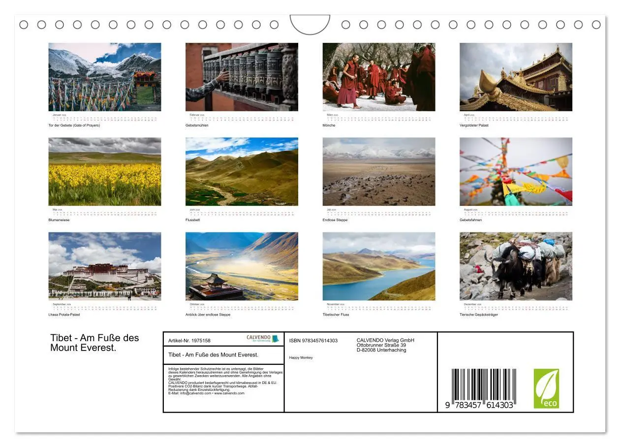 Bild: 9783457614303 | Tibet - Am Fuße des Mount Everest. (Wandkalender 2026 DIN A4 quer),...