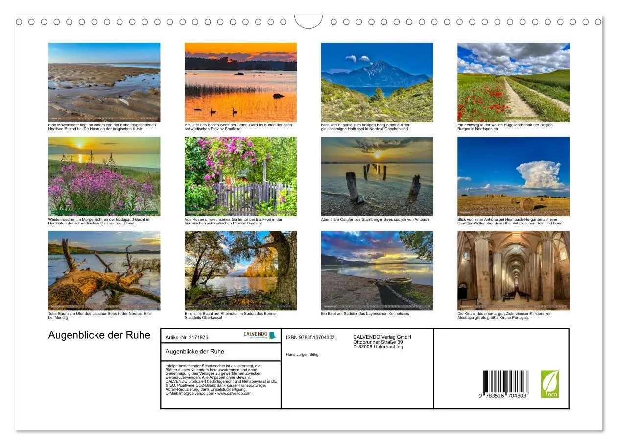 Bild: 9783516704303 | Augenblicke der Ruhe (Wandkalender 2026 DIN A3 quer), CALVENDO...