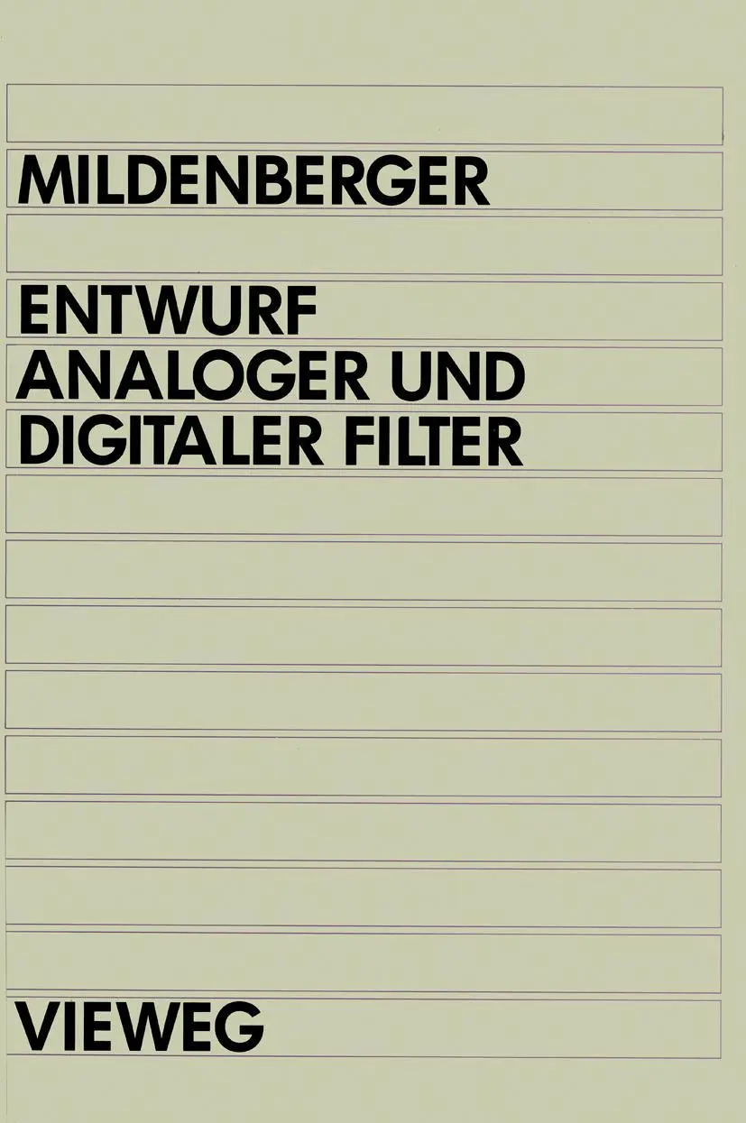 Cover: 9783528064303 | Entwurf analoger und digitaler Filter | Otto Mildenberger | Buch | xii