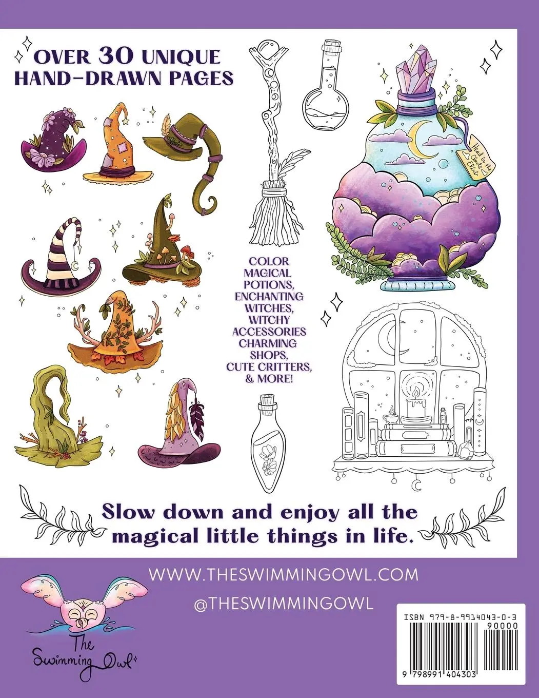 Rückseite: 9798991404303 | Whimsical Witches | A Magical Witchy Coloring Book | Melanie Bess