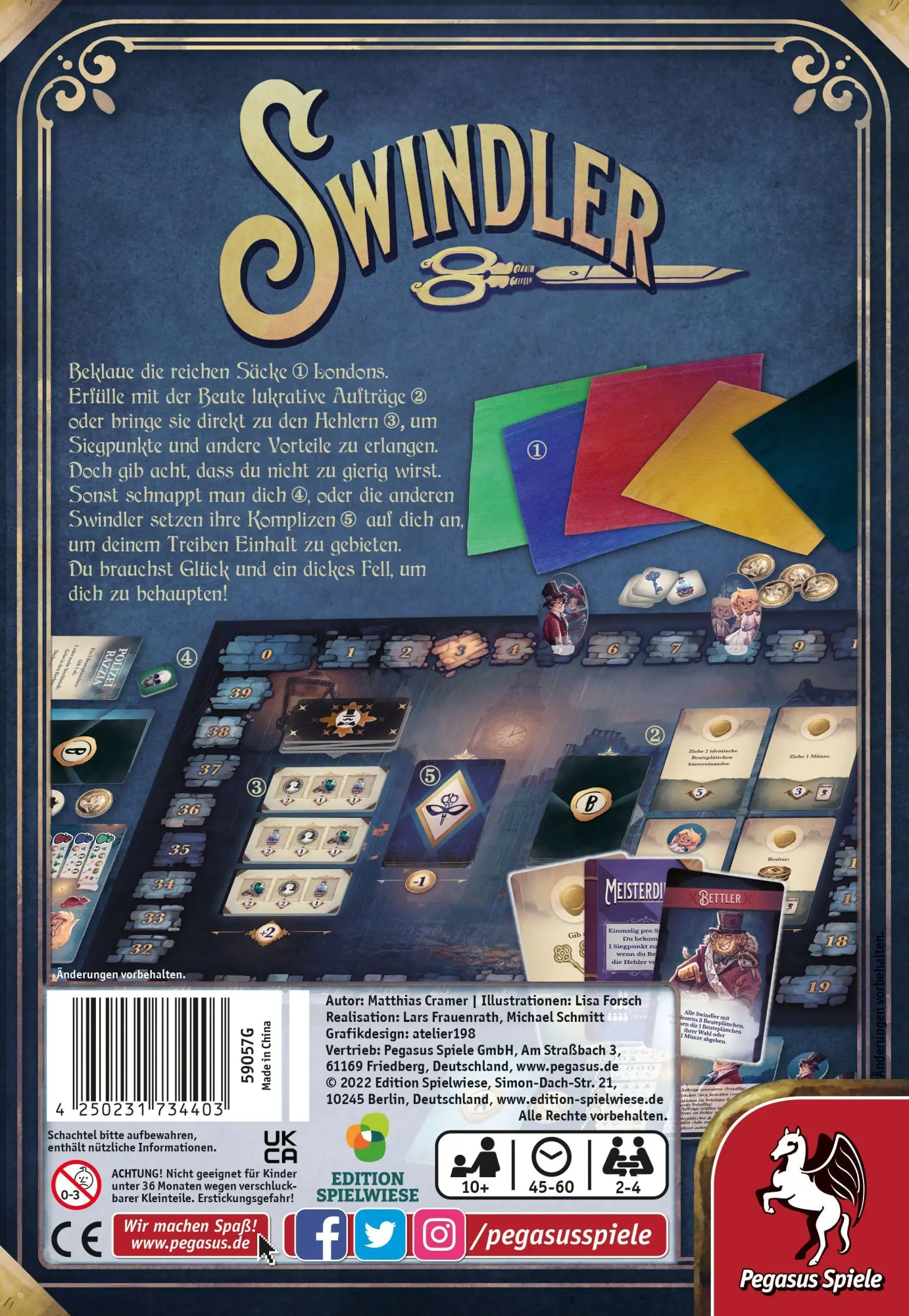 Bild: 4250231734403 | Swindler (Edition Spielwiese) | Matthias Cramer | Spiel | Brettspiel