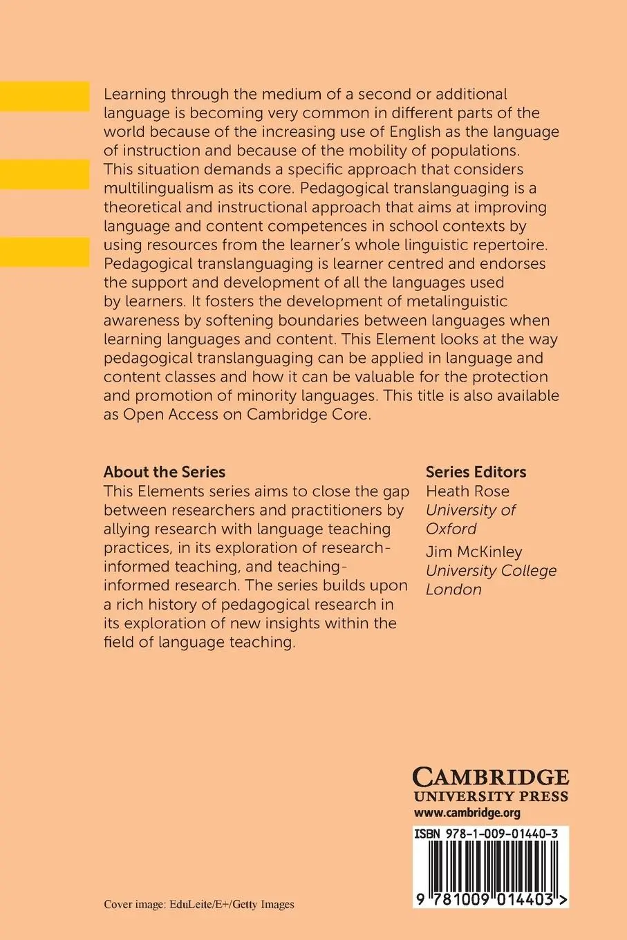 Rückseite: 9781009014403 | Pedagogical Translanguaging | Jasone Cenoz (u. a.) | Taschenbuch