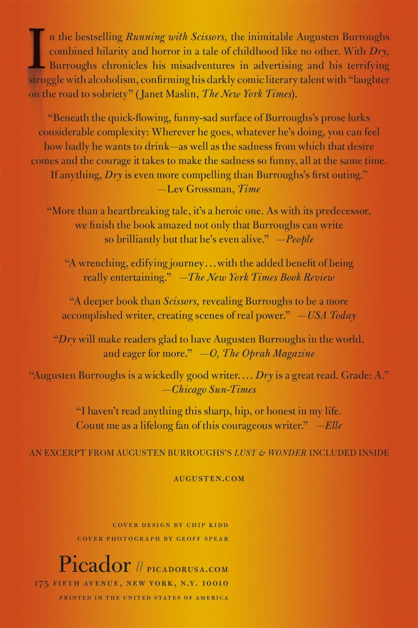 Rückseite: 9781250034403 | Dry | A Memoir | Augusten Burroughs | Taschenbuch | Englisch | 2015