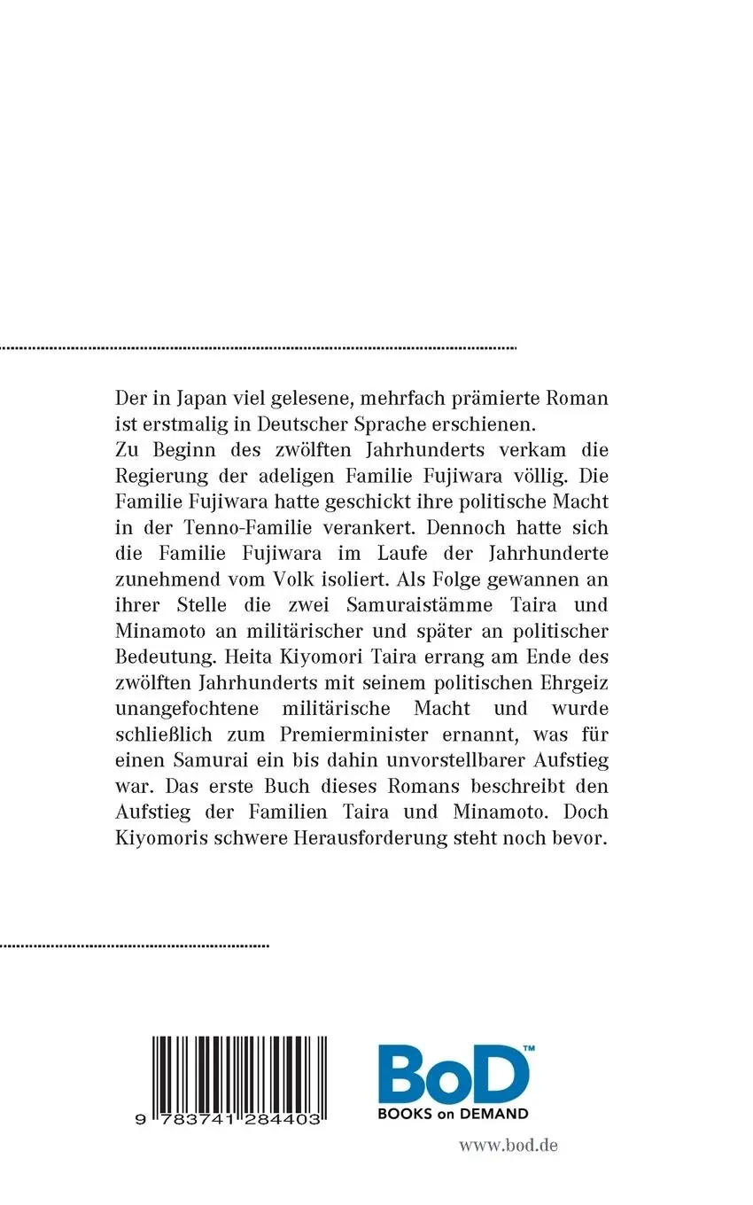 Rückseite: 9783741284403 | Die Geschichte von Taira (1) | Neue Interpretation | Eiji Yoshikawa