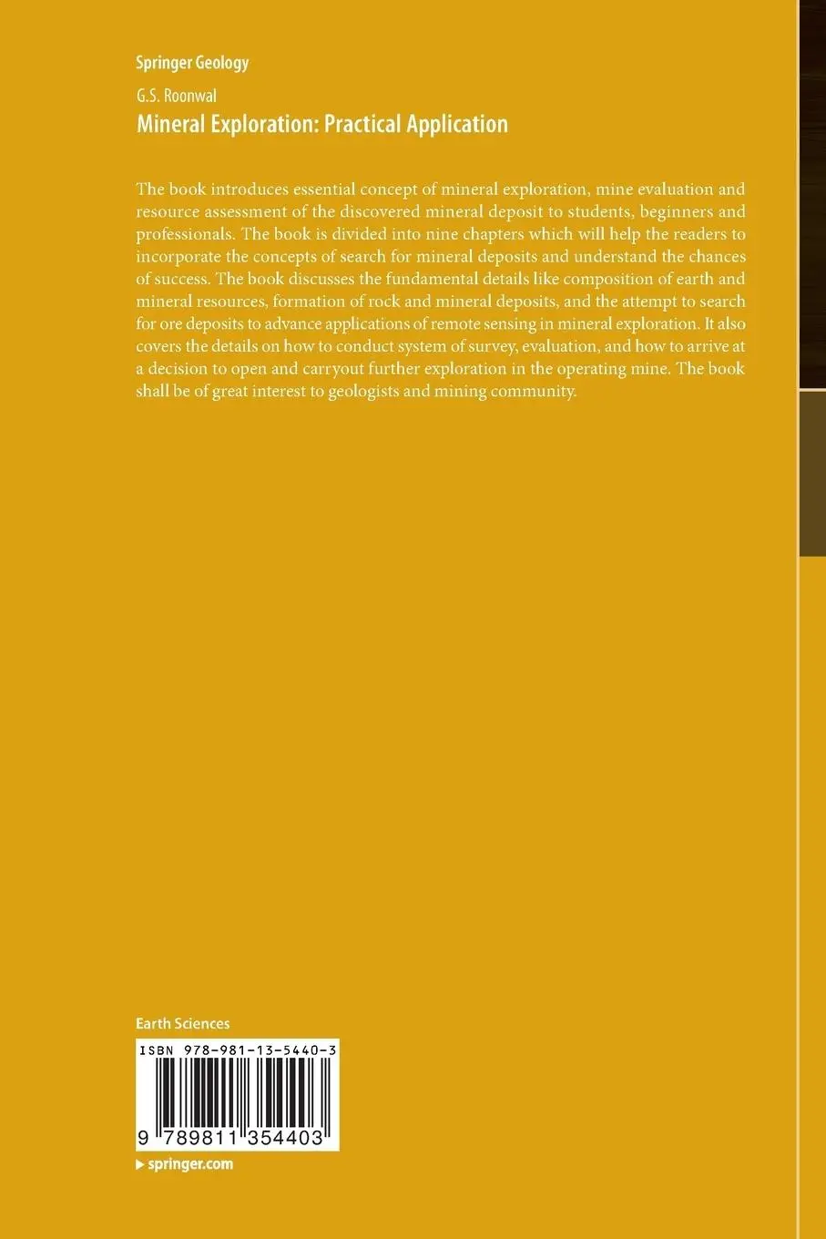 Rückseite: 9789811354403 | Mineral Exploration: Practical Application | G. S. Roonwal | Buch