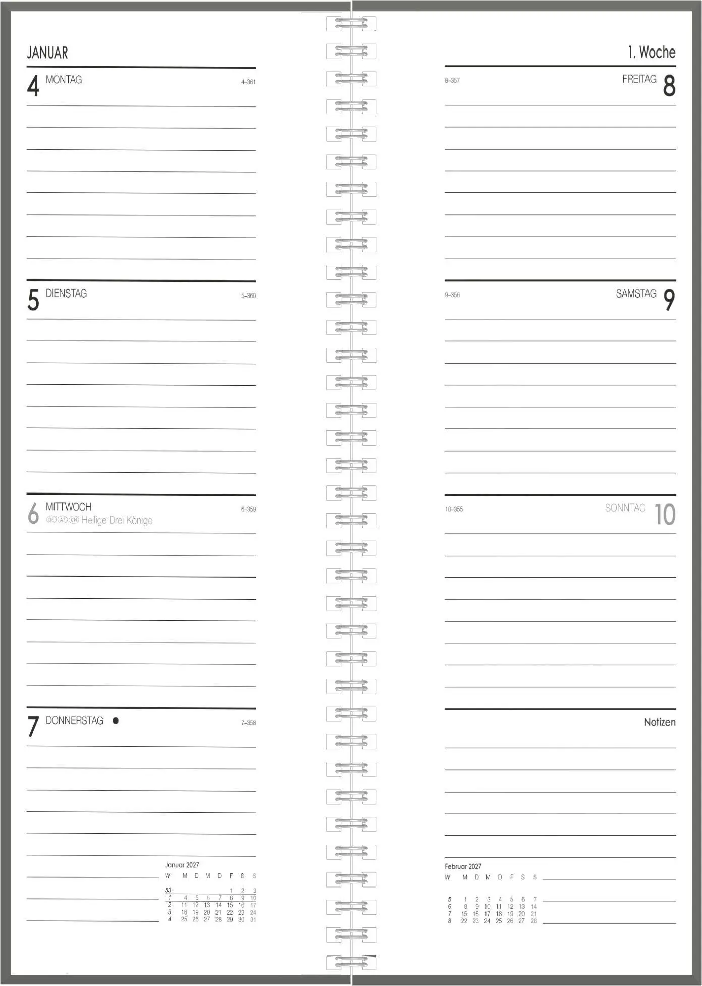 Bild: 4069095014503 | Vormerkbuch 1W/2S 2027 | Neumann Verlage GmbH &amp; Co KG | Kalender